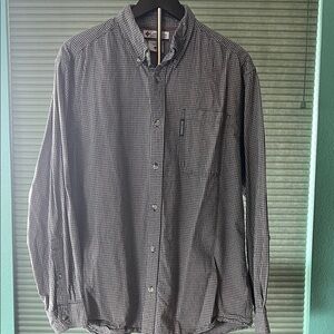 Columbia Men’s Black & White Mini Check Button-Down Shirt